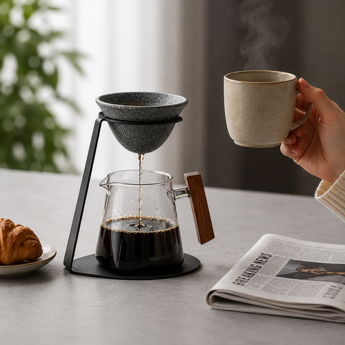 Reusable Ceramic Coffee Filter – With Stand