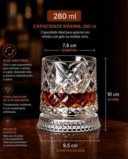 Vintage Style Whisky Glass – Rotating Base